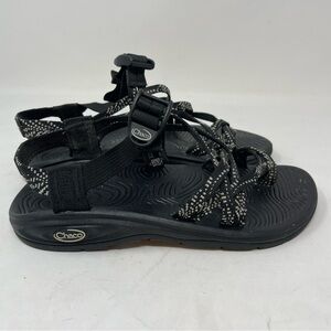CHACO’S Women’s Z-VOLVX Sandals In DASH BLACK Toe Ring ECO TREAD Strappy Size 8